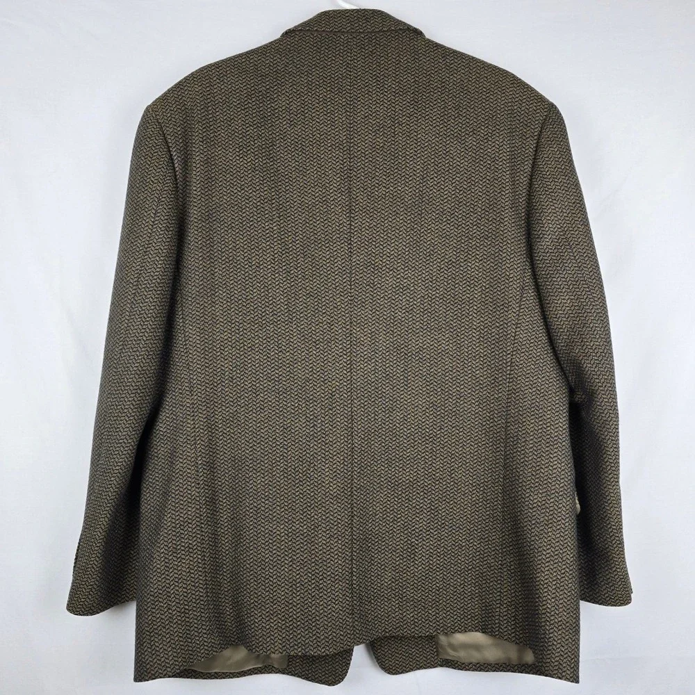 Bartolini Roma Mens Herringbone Italian Wool Sport Blazer Coat 3 Button Size 44R